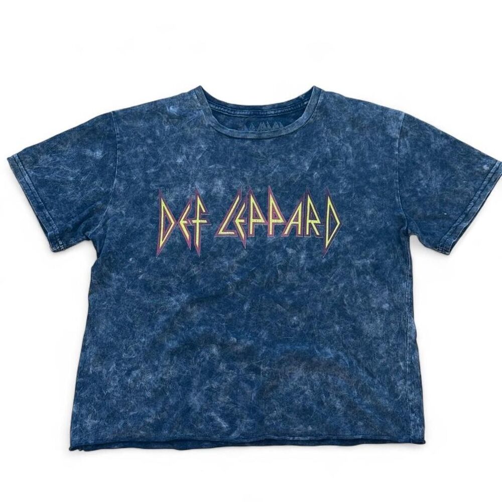 Def-leppard Women's Grey and Black Shirt